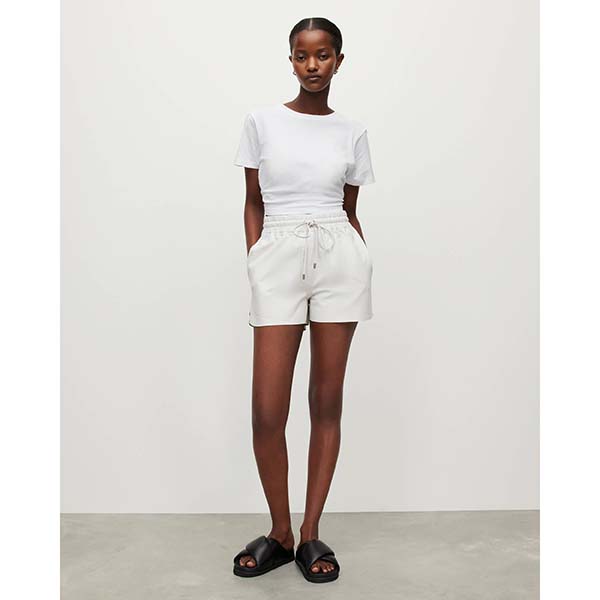 Allsaints Australia Womens Shana Leather Shorts White AU17-720